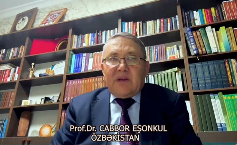 Professor Cabbor Eşonkul VIII Beynəlxalq Elmi Simpozium iştirakçılarına videomüraciət ünvanlayıb