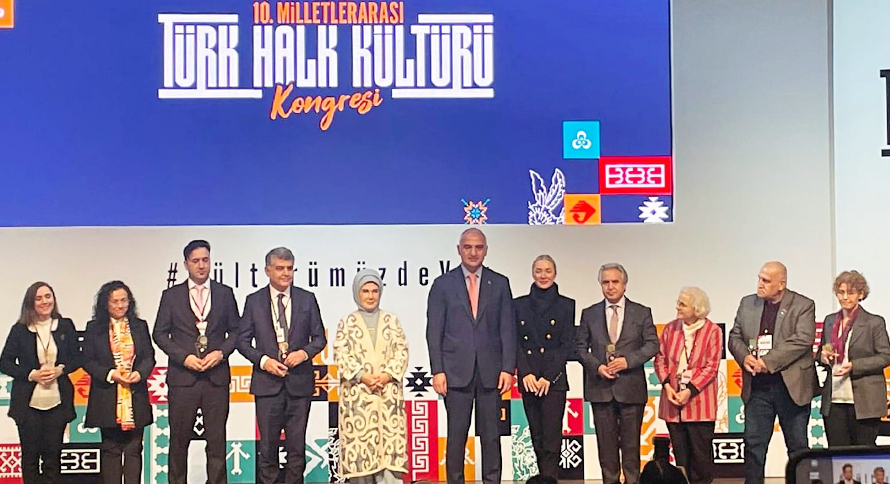 First Lady of the Republic of Turkey Emine Erdogan awarded the Head of the Department of the Institute of Folklore of ANAS, Doctor of Sciences,  professor Ramazan Gafarli, 