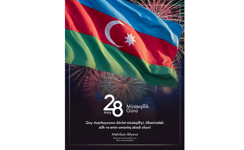 Birinci vitse-prezident Mehriban xanım Əliyeva Müstəqillik Günü ilə bağlı sosial media hesablarında paylaşım edib
