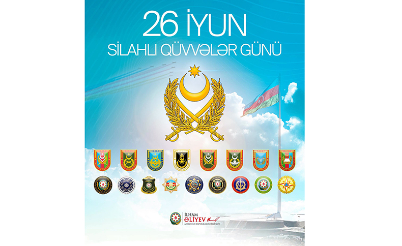 Prezident İlham Əliyevin sosial media hesablarında Silahlı Qüvvələr Günü ilə bağlı paylaşım edilib